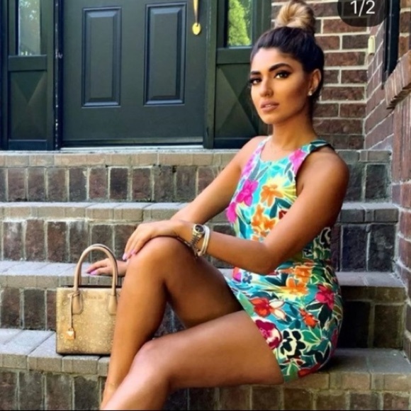 Zara Bold Tropical Floral Sleeveless Cut Out Skort Romper Mini Dress - Picture 15 of 15